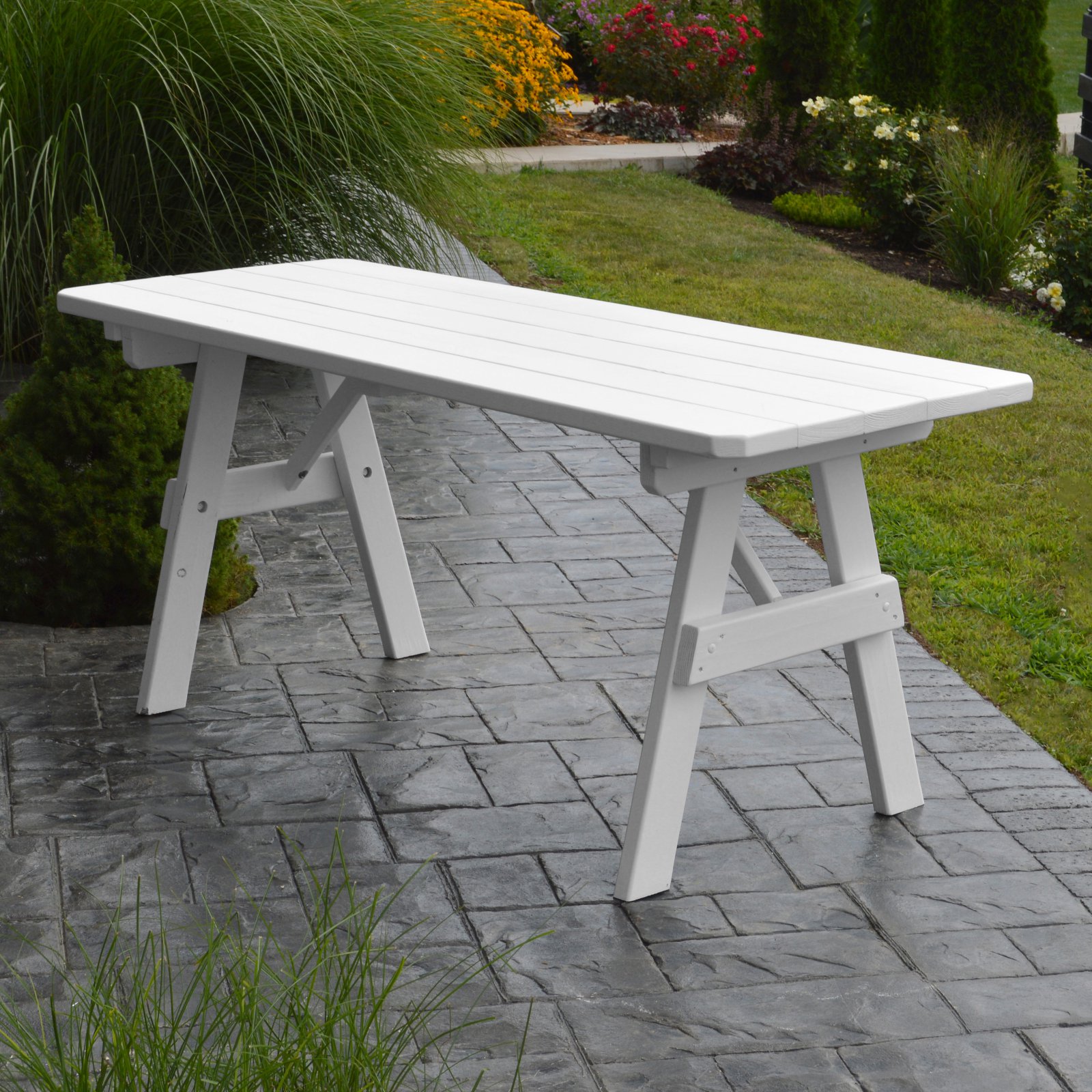 A &amp; L Furniture Yellow Pine Traditional Picnic Table - image 1 of 2