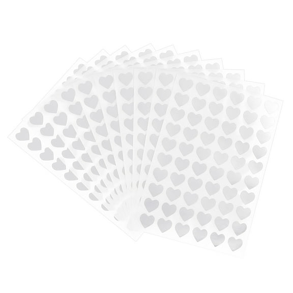 Uxcell 1800 Pcs Heart Reward Stickers,  30 Sheet Foil Sparkling Self Adhesive Colorful Sticker, Silver Tone