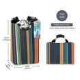 thumbnail image 2 of Yayeee Freestanding Laundry Hamper with Handle Collapsible Large Storage Basket for Clothes, Navy Blue Stripes, 2 of 7