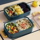thumbnail image 2 of Fiudx Fiambrera Bento de Acero Inoxidable, Recipiente Térmico para Alimentos, Apto para Microondas, Cierre Flexible, Mantiene La Comida Fresca, Ideal para Picnics, Oficina, Escuela, Color Azul y Verd, 2 of 6