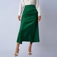thumbnail image 7 of Hvot&aat Women's Elegant Silk Satin Skirts High Waist Slim A Line Fishtail Skirt Solid Color Ankle Pencil Skirts, 7 of 7