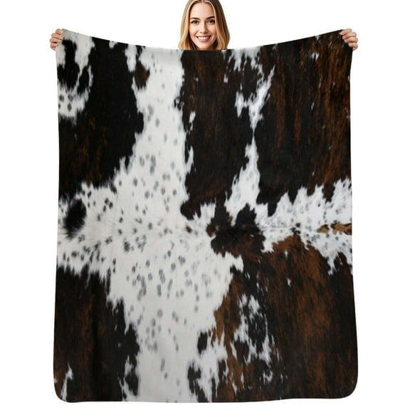 Cow hide Flannel Blanket Warm Soft Bedding Throws Winter Camping Chair Sofa Bed