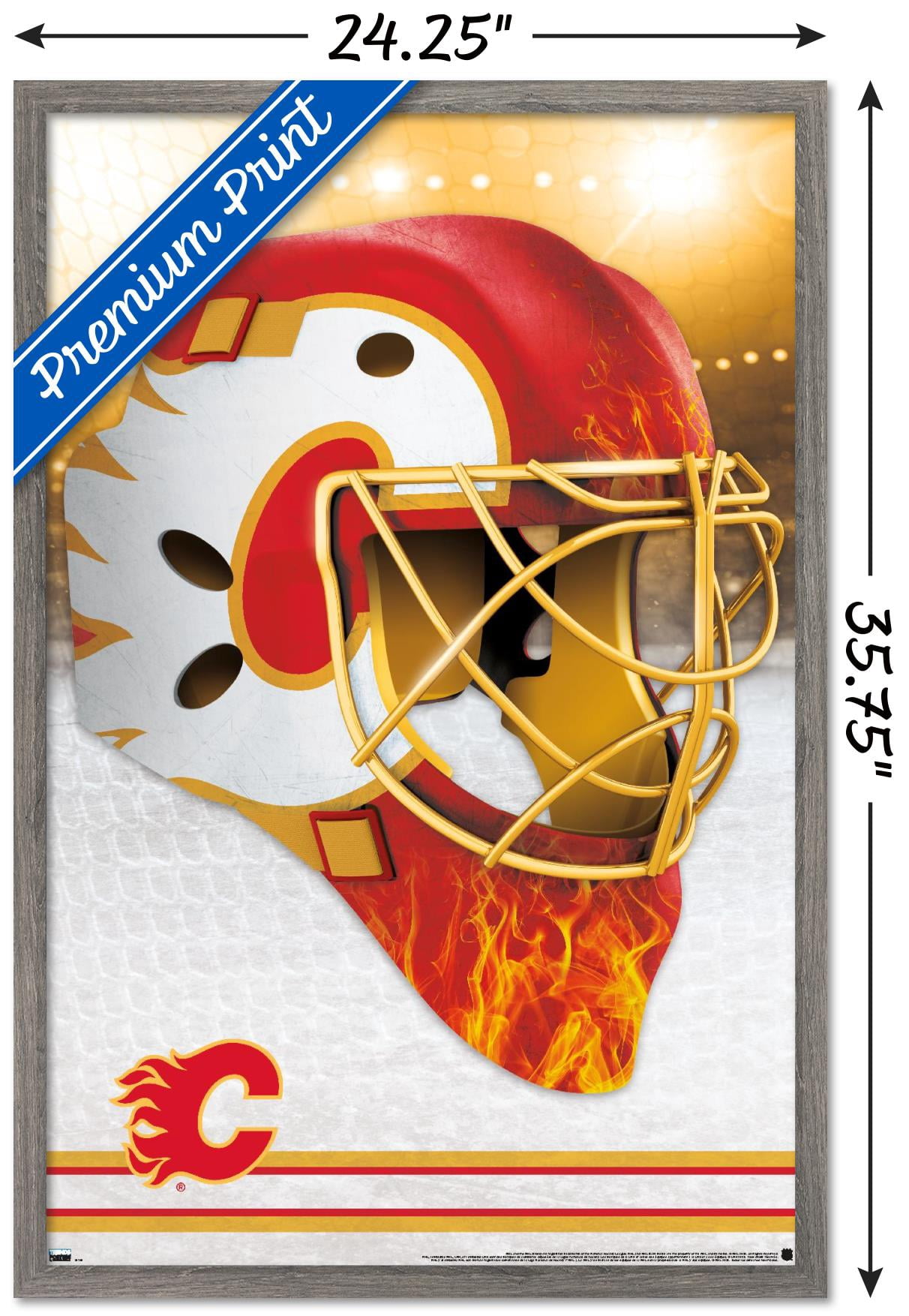 NHL Calgary Flames - Mask 20 Wall Poster, 22.375" x 34", Framed