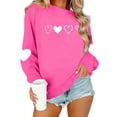 thumbnail image 5 of Royisotas Womens Valentine's Day Pullover Sweatshirts Heart Print Sweater Tops Long Sleeve Crewneck Shirts Fashion Loose Blouse Ladies Sweatshirts, 5 of 10