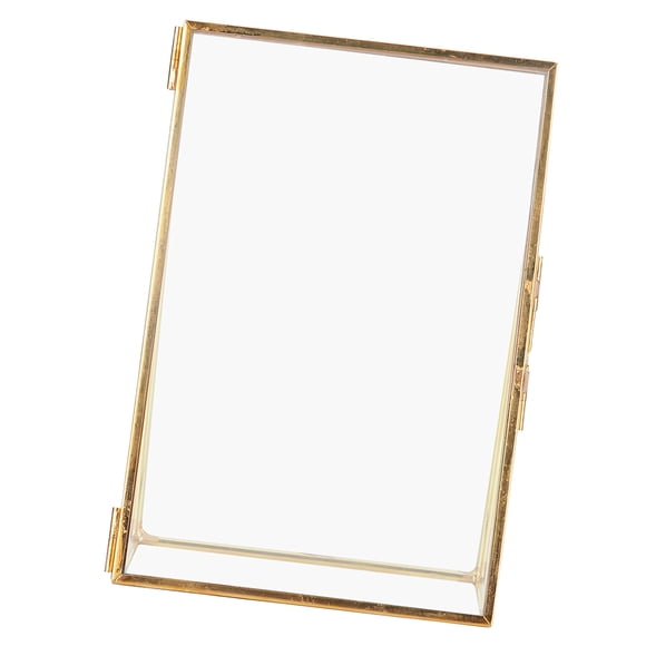 Marco de Fotos de Escrito de metal y Vidrio retro de Latón, Soporte de Tira de Cobre, Marco de Fotos de Metal para decoración de estante de Mesa