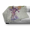 thumbnail image 3 of Indie Soft Flannel Fleece Throw Blanket, Colorful Deer Portrait with Color Splashes and Various Flowers on the Horns, Cozy Plush for Indoor and Outdoor Use, 70" x 90", Multicolor, by Ambesonne, 3 of 6