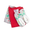thumbnail image 5 of Goodnight Kiss Women's 3 Piece Pajama Set - Matching Slippers, Long Sleeve T-Shirt and Sleep Pants, Red/Santa, XL, 5 of 6