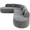 thumbnail image 5 of Extra Large Curved Sectional Sofa, 122" Wide Chenille Fabric Couch with High Resilience Foam, Round Pillows, Grey for Comfortable Living, 5 of 6