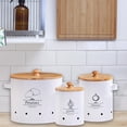 thumbnail image 4 of simhoa 3 Pcs Boîtes de Rangement de Cuisine Pot à Pommes de Terre Oignon Ail Pots à Fruits Contenant de Rangement Alimentaire Boîtes avec Couvercle Blanc, 4 of 8