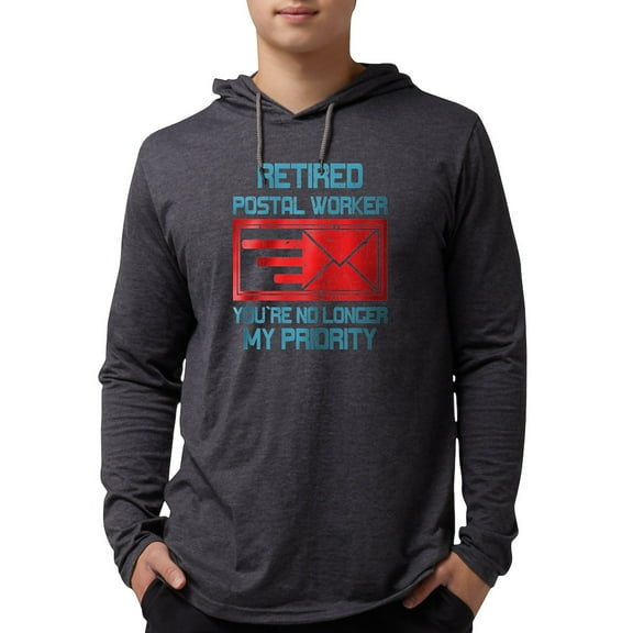 CafePress - Retired Postal Worker Graphic: Long Sleeve T Shirt - Mens Hooded Shirt