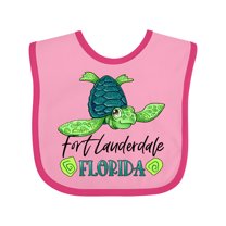 Inktastic Fort Lauderdale, Florida Happy Sea Turtle Boys or Girls Baby Bib