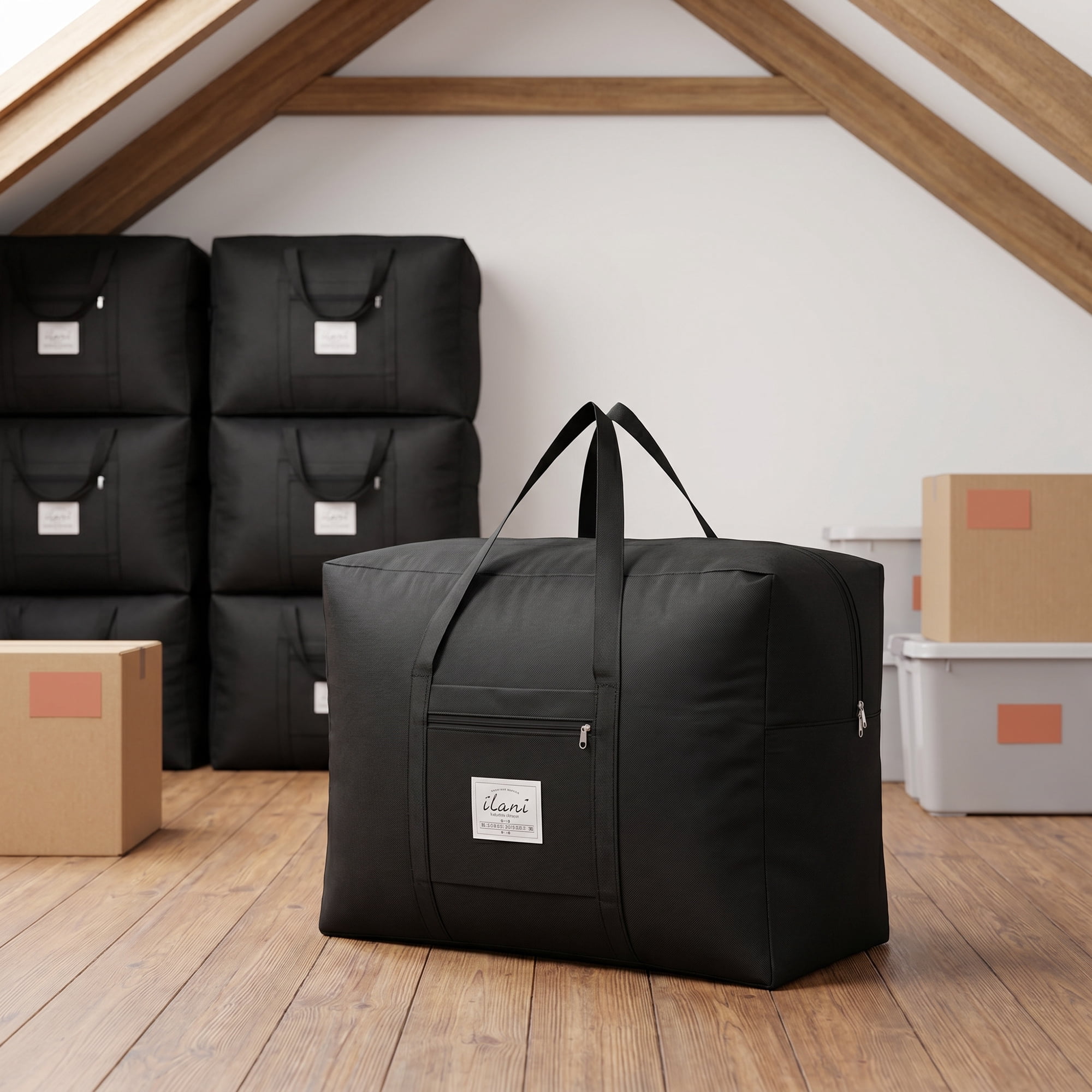 Unique Bargains Extra Large Oxford Travel Storage Bag for Organizing Black 20.1" x 16.1" x 10.2"