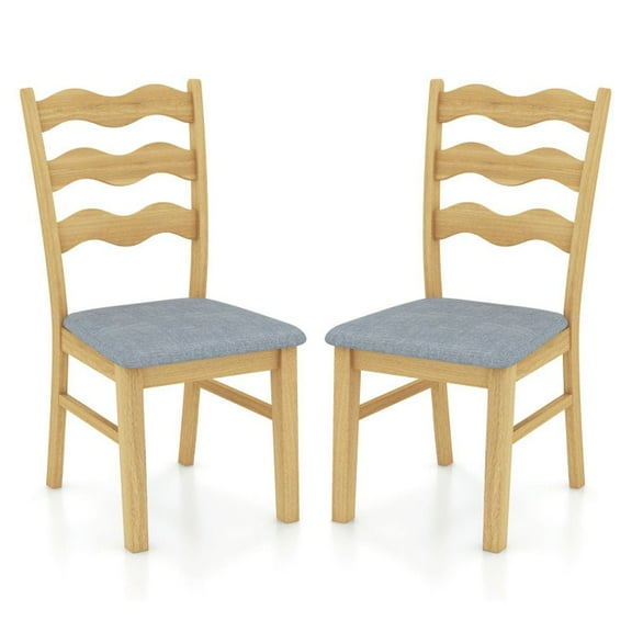Topcobe Dining Chair Set of 2 Linen Fabric Upholstered Kitchen Chairs with Padded Seat, Living Room Chairs for Home Kitchen, Natural
