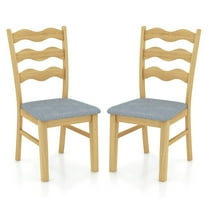 Topcobe Dining Chair Set of 2 Linen Fabric Upholstered Kitchen Chairs with Padded Seat, Living Room Chairs for Home Kitchen, Natural