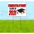 thumbnail image 1 of Congrats Class Of 2021 V2 (18" x 24") Yard Sign, Includes Metal Step Stake, 1 of 6