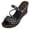 Black, variant on Women Polka Dot Print Two Strap Wedge Mule Sandals Comfortable Footwear For Casual Outdoor Daily Activities