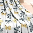 thumbnail image 3 of White Butterfly Dragonfly Pattern Blanket,Comfortable Soft Flannel Throw Blanket,All Season,Warm Lightweight Blankets for Sofa Bed Couch Living Room Chair,40"x50", 3 of 4