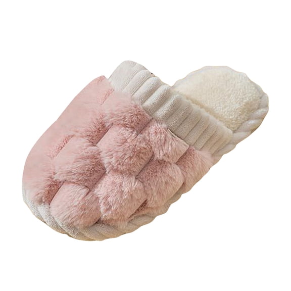 Rokment Women's Slippers Comfy Warm Memory Foam Fuzzy House Shoes Plush Non Slip Indoor Bedroom Winter Slip-On A Size 6