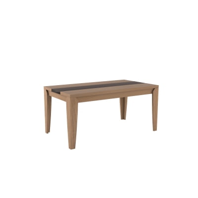 Manhattan Comfort Trimble Dining Table In Walnut And Black Gloss Manhattan Comfort Trimble Dining Table In Walnut And Black Gloss