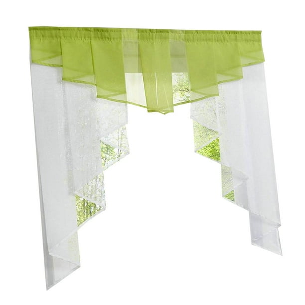 Cortina transparente para ventana, elegante cortina plisada de tul Verde 140Wx145H