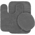 thumbnail image 1 of Home Bathroom Décor 3 piece Set Bath Mat #6 Gold Color U-Shaped Contour Rug, Mat and Toilet Lid Cover With Rubber Backing, 1 of 3