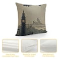 thumbnail image 4 of YINGXI  Vintage Airplane Throw Pillow Cushion Cover, Cartoon Style Biplane in Modern City Clouds and High Rise Buildings, Decorative Square Accent Pillow Case,Tan White 24x24in, 4 of 5