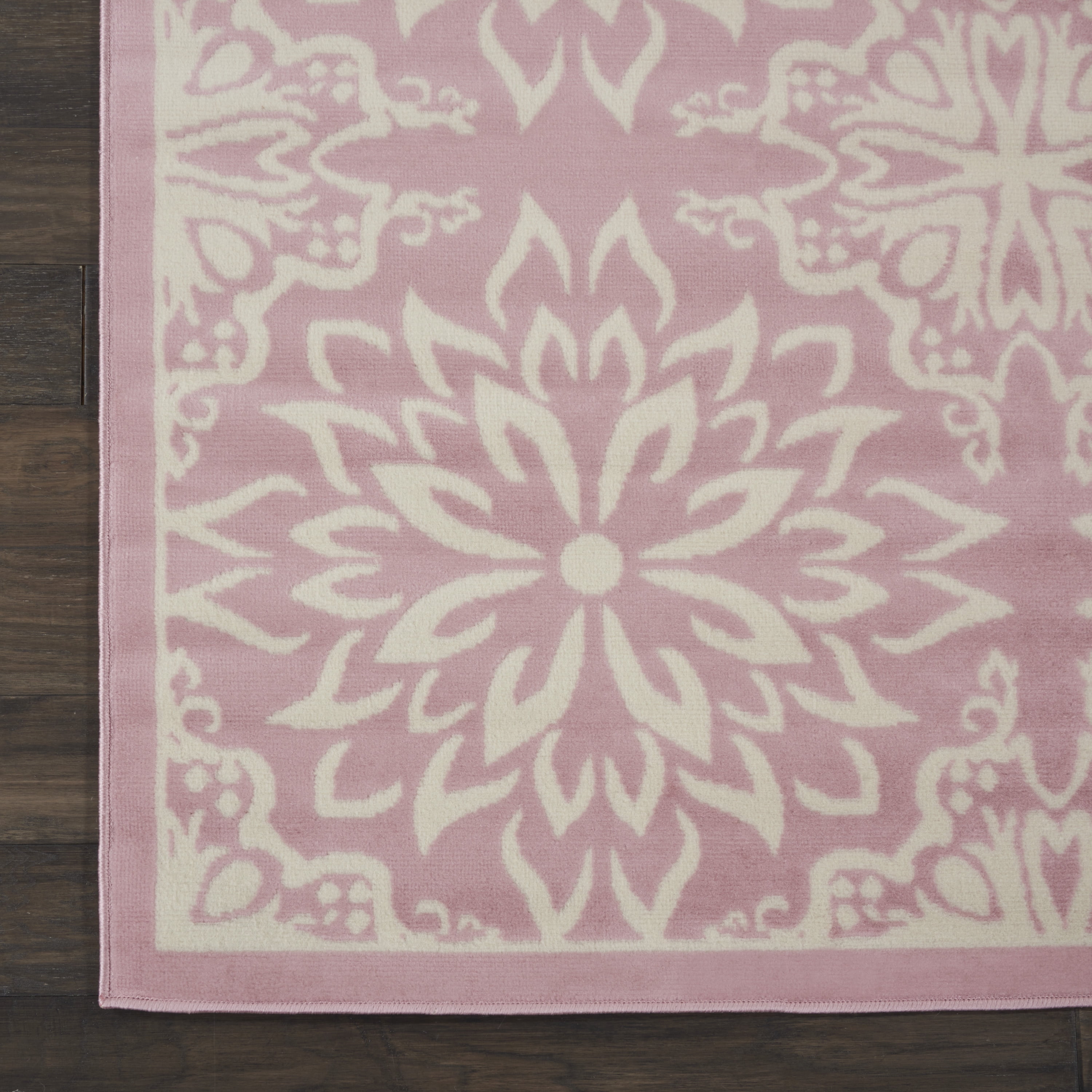 Nourison Jubilant Geometric Floral Ivory/Pink 7'10" x 9'10" Area Rug, (8' x 10')