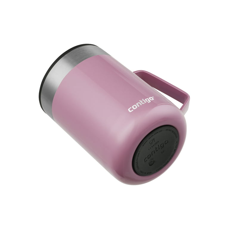 Contigo Streeterville Stainless Steel Mug with Splash-Proof Lid and Handle  Pink, 14 fl oz. 