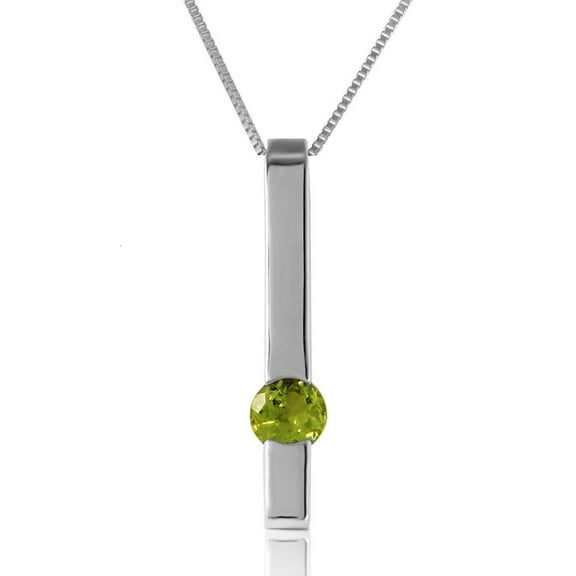Galaxy Gold GG 14K White Gold 0.25 Carat Gemstone Pendant Necklace - Balance & Intuition - 16" to 24" - Fine Jewelry for Women