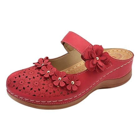 

Mackneog Sandals For Women Ladies Girls Comfortable Hollow Out Round Toe Wedges Slippers Gift on Clearance