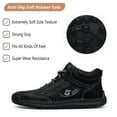 thumbnail image 3 of Mens Casual Nude Boots Lightweight Outdoor Work Boots Non-slip Comfortable Hiking Sneakers Fashion Retro Black 7.5 US, 3 of 7