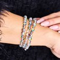 thumbnail image 2 of Aurora Burst | Silver | Galaxy Glass Bead Bracelet, 2 of 8