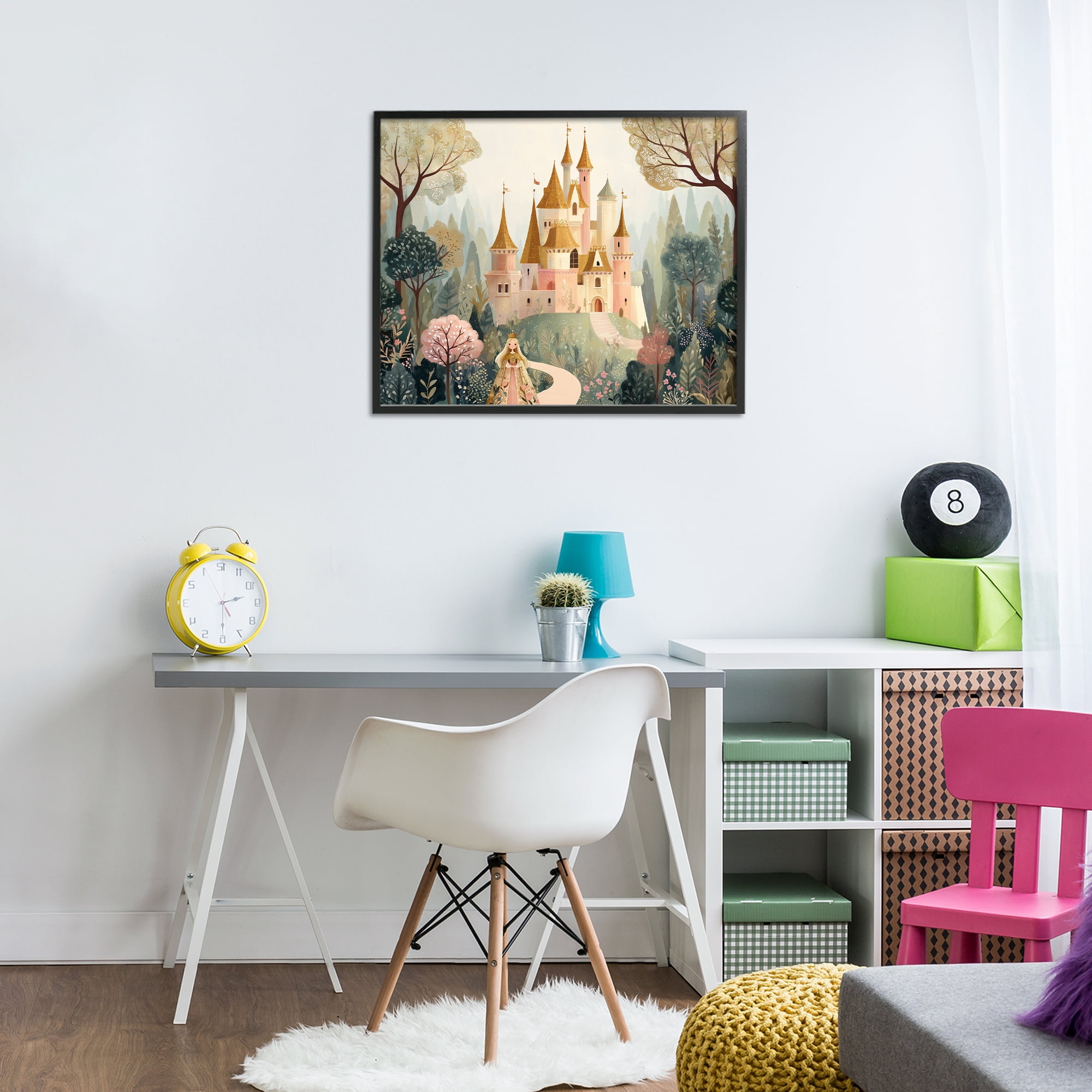 Stupell Industries Whimsical Castle Path Black Framed Giclee Art, design by Christine Simpson Art