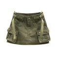 thumbnail image 4 of WENWU Women Soild Mini Cargo Skirt Low Waist Short Denim Jean Skirt Swim Skirt Longer Swimsuit Skirt Women, 4 of 4