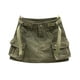 thumbnail image 4 of Falda mini cargo de cintura baja para mujer - Estilo vaquero, cinturón ajustable, material de poliéster, ropa informal/de fiesta, 4 of 4