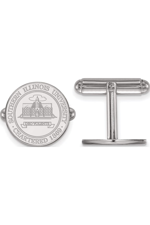 Sterling Silver S. Rh-P Logoart Southern Illinois University Crest Cuff Link (15 X 15) Made In United States ss023siu
