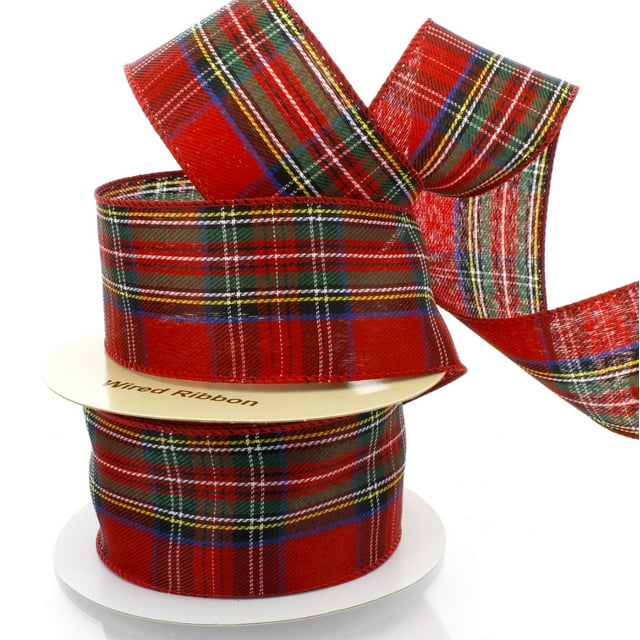 Ribbon Traditions Vintage Red / Blue Plaid Flannel Wired Ribbon 2 1/2 ...