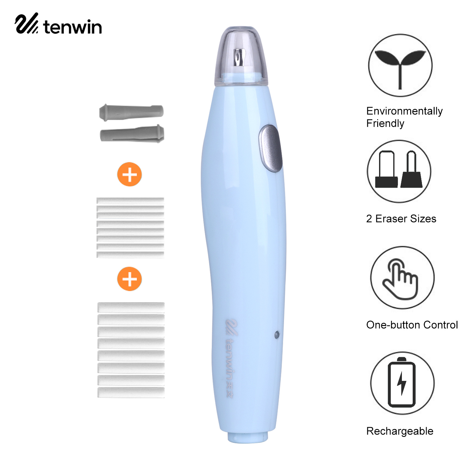 tenwin Electric Eraser Kit with 16 Eraser Refills Rechargeable Pencil