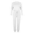 thumbnail image 5 of Outfmvch Workout Sets Two Piece Sets for Women Joggers for Women Long Sleeve Crewneck Tops Long Pants Tracksuit Sweatsuits Lounge Sets for Women Workout Sets for Women Z White L, 5 of 5
