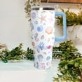 thumbnail image 5 of 40 Oz Rainbow Seashells Tumbler with Handle Lid and Straw,Watercolor Ocean Cup,Water Bottle,Travel Coffee Mug,Hawaiian Rainbow Seashells Decor,Accessorie, 5 of 6