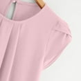 thumbnail image 5 of bnaln Womens Tops Promotion Ladies T-Shirts Crewneck Summer Petal Sleeve Tops Dressy Casual Shirts Pleated Business Tunic Tops Loose Fit Tees Blouse, 5 of 6