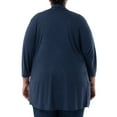 thumbnail image 2 of Wright's Women's Plus Size 3/4" Sleeve Draped Open Front Jersey Pocket Cardigan, 1X-5X, 2 of 6