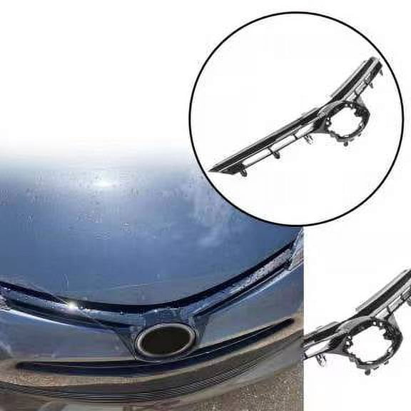 ECOTRIC Front Bumper Upper Hood Grille for Toyota Corolla 2017 2018 2019 LE XLE Style Black 4-Door Replaces 5311102B00