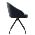 Martha Stewart Sora Stationary Swivel Task Chair - Black Velvet With Polished Brass Frame, 300 Lb Capacity