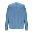 thumbnail image 3 of Felirenzacia Women's Long Sleeve Solid Color Hoodie, V Neck Pullover Top， Slim Fit Fall Sweatshirt, S-3XL, 3 of 7