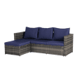 thumbnail image 3 of 3 Pieces Patio Furniture Set,All-Weather Outdoor Woven Sectional L- Shaped Sofa with Ottoman,Wicker Conversation Set with Tempered Glass Coffee Table for Backyard Poolside,Dark Blue, 3 of 7