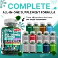 thumbnail image 2 of Sea Moss Gummies | Clinically Tested - Black Seed Oil Ashwagandha Elderberry Burdock Root Chlorella Manuka Honey - Vegan Irish Sea Moss Gummy Vitamins for Adults Kids Men Women - Green Apple Flavor, 2 of 9