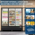 thumbnail image 7 of 46 Cu.Ft. Commercial Display Refrigerator,  8 Heavy-Duty Castors, 3 Glass Door Merchandiser Beverage Refrigerator, Adjustable Shelve, Upright Beverage Fridge with Fan Cooling for Restaurant, Grocery S, 7 of 7