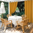 thumbnail image 2 of Pure Turmeric Outdoor Curtains for Patio Waterproof, Windproof Privacy Curtains with Weighted Bottom, Simple Solid Color Outside Drapes for Picnic Garage Backyard Cabana 54"x84" 1 Panel, 2 of 8