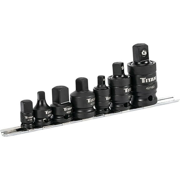 Klutch 7-Pc. Impact Adapter and U-Joint Set, Chrome-Moly